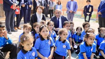 وزيرا التعليم المصري والياباني يتفقدان أنشطة التوكاتسو بمدرسة حدائق أكتوبر