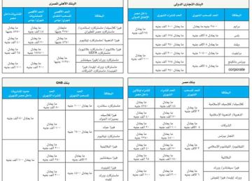 مع تحسن السيولة.. خريطة حدود الإنفاق الدولى لبطاقات الائتمان بـ 10 بنوك