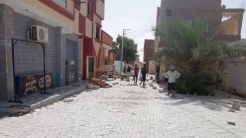 رصف 35 ألف متر إنترلوك بمركزي الداخلة وباريس بالوادي الجديد رصف 35 ألف متر إنترلوك بمركزي الداخلة وباريس بالوادي الجديد