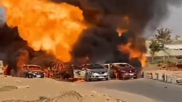 مقاول وسائق لودر.. التحقيق في واقعة كسر خط غاز بطريق الواحات