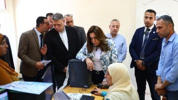 وزيرة التنمية المحلية لموظفى مراكز التكنولوجيا بالصف: أنا جاية أسمع مشاكلكم