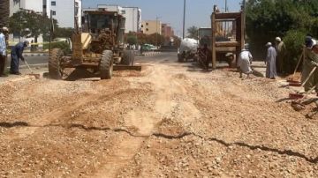 إصلاح هبوط مفاجئ في مدينة السادات بشارع جمال عبد الناصر خلال 12 ساعة