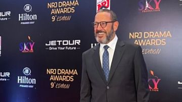 وصول أشرف عبدالباقي وجيهان الشماشرجي لحضور حفل توزيع جوائز كأس إنرجي للدراما