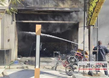 حريق ضخم في مطعم شهير بـ وصلة دهشور و5 إصابات باختناق (صور)