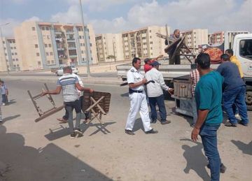 حملة موسعة لإزالة التعديات ورفع الإشغالات المخالفة بالعاشر من رمضان