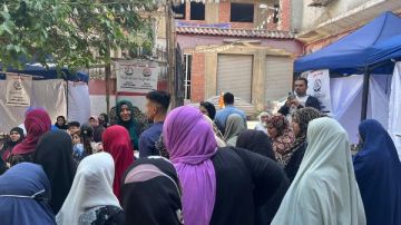 حزب الجبهة الوطنية يطلق قافلة طبية شاملة إلى وراق العرب .. صور