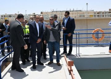 مدبولي يتفقد مشروع رفع كفاءة محطة تنقية مياه الشيخ زايد.. ويوجه بضرورة تكثيف الأعمال