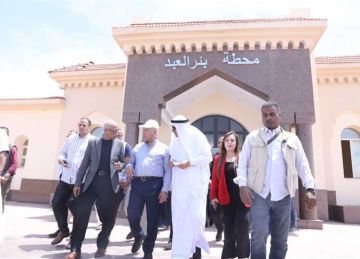 الوزير يتابع تنفيذ خط سكة حديد بئر العبد- العريش- رأس النقب بطول 341 كم  الوزير يتابع تنفيذ خط سكة حديد بئر العبد- العريش- رأس النقب بطول 341 كم