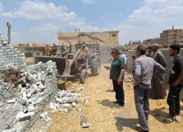 ضمن الموجة الـ26.. إزالة 9 حالات تعد على أراضي أملاك الدولة في الشرقية