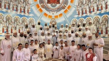 اجتماع كهنة بنها وقويسنا بدير مارجرجس بالخطاطبة