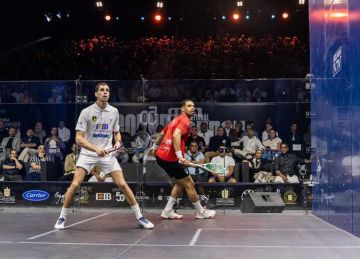 اسكواش.. مصطفى عسل ونوران جوهر يتأهلان إلى نهائي بطولة العظماء الثمانية