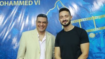 يوسف عثمان والمخرج كريم مكرم في مهرجان خريبكة الدولي للسينما الأفريقية