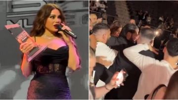 محاصرة هيفاء وهبي خلال تكريمها في ألمانيا .. شاهد