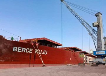 ميناء السخنة يستقبل أكبر سفينة صب جاف منذ إنشائه بحمولة تتجاوز 180 ألف طن من خام الحديد