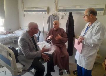 محافظ شمال سيناء يهنئ الجرحى الفلسطينيين في مستشفى نخل المركزي بـ عيد الأضحى