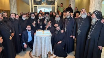 استقبال الأنبا باخوميوس بمقر دير السيدة العذراء مريم المحرق بالقاهرة