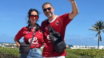 محمد فراج وبسنت شوقي في أمريكا لتشجيع الأهلي بمونديال الأندية .. شاهد