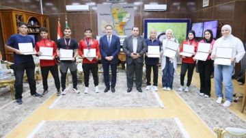 محافظ المنوفية يكرم عددا من المتميزين رياضيا من أبناء المحافظة