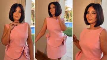 منى زكي تخطف الأنظار بالوردي القصير في زفاف أمينة خليل