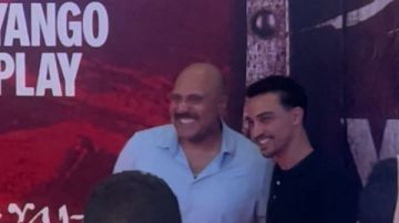 أحمد غزي ووليد فواز في العرض الخاص لمسلسل مملكة الحرير