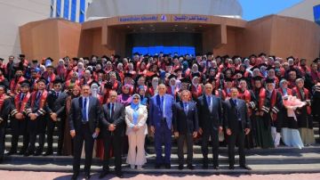 الدفعة 55 .. رئيس جامعة كفر الشيخ يشهد حفل تخريج طلاب الزراعة صور