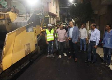 ضمن الخطة الاستثمارية.. محافظ القليوبية يتفقد أعمال الرصف بمدينة بنها