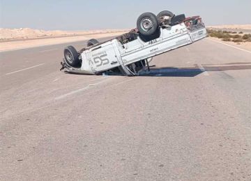 إصابة 3 سيدات من أسرة واحدة في انقلاب سيارة ملاكي أمام قرية سياحية بطريق العلمين