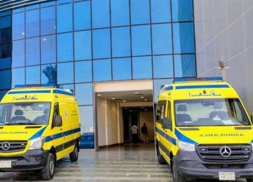 الدفع بـ20 سيارة إسعاف لمنطقة جبل الزيت لنقل الناجين من حادث الحفار البترولي الغارق