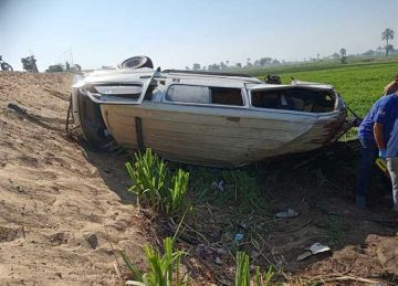 إصابة 14 شخصا في انقلاب ميكروباص على طريق أجا- ميت غمر إصابة 14 شخصا في انقلاب ميكروباص على طريق أجا- ميت غمر