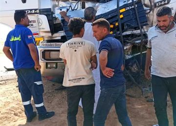 إصابة سائق في انقلاب سيارة فنطاس علي طريق أسوان الصحراوي الغربي