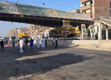 بعد حادث كوبري المشاة .. إعادة الحركة المرورية لطبيعتها على الطريق الزراعي بطوخ