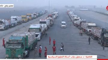 بث مباشر.. الشاحنات المصرية تتحرك من معبر رفح نحو قطاع غزة محملة بالمساعدات الإنسانية