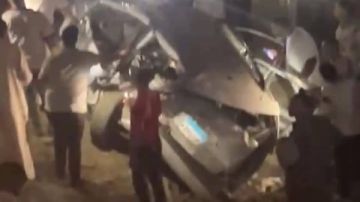 مصرع شخص وإصابة 6 آخرين في تصادم 3 سيارات علي كوبري المحلة_كفر الشيخ