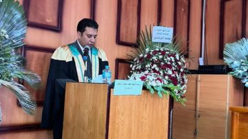 أسامة نصر يحصد الدكتوراة بامتياز حول دور قوات حفظ السلام في النزاعات الدولية صور