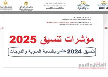 مؤشرات تنسيق الثانوية العامة 2025.. الحد الأدني لـ كلية علوم 2024 بالنسبة المئوية والدرجات