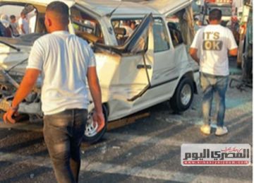 تريلا تدهس 5 سيارات على الأوسطي .. إصابات وتحقيقات موسعة لكشف الملابسات (صور)