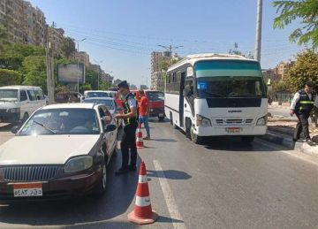 حملة للكشف عن تعاطي المخدرات وضبط المخالفات المرورية لسائقي المنصورة بالدقهلية