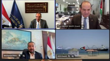 إنزال كابل كورال بريدج البحري لربط مصر والأردن إنزال كابل كورال بريدج البحري لربط مصر والأردن