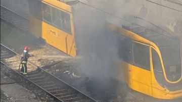 تفاصيل حريق ترام الرمل في الإسكندرية (صور)