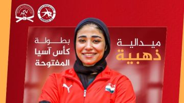 رئيس جامعة طنطا يهنئ الطالبة فاطمة غانم لفوزها بالميدالية الذهبية في منافسات كأس آسيا المفتوحة للجودو