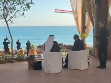 شاهد.. الرئيس السيسي ونظيره الإماراتي يتناولان الإفطار في مدينة العلمين الجديدة