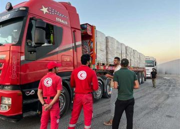 الهلال الأحمر المصري يدفع بـ3700 طن مساعدات غذائية وإغاثية في زاد العزة الـ23 إلى غزة