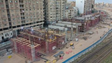 أحدث تصوير جوي لتقدم أعمال مشروع مترو الإسكندرية شاهد