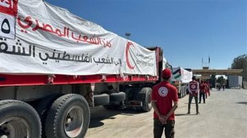 قافلة المساعدات المصرية الـ 13 تنطلق إلى غزة قافلة المساعدات المصرية الـ 13 تنطلق إلى غزة
