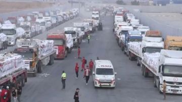 الهلال الأحمر المصري يدفع 180 شاحنة تحمل نحو 4400 طن مساعدات عاجلة عبر قافلة زاد العزة الـ 20 إلى غزة الهلال الأحمر المصري يدفع 180 شاحنة تحمل نحو 4400 طن مساعدات عاجلة عبر قافلة زاد العزة الـ 20 إلى غزة