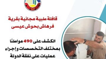 صحة البحيرة: الكشف على 490 مواطنا وإجراء عمليات على نفقة الدولة