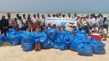 وزارة البيئة تنظم حملة نظافة موسعة بشواطئ جزيرة أبو منقار