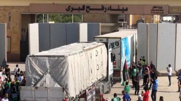 تحرك الفوج الثاني من القافلة الـ26 من مصر باتجاه قطاع غزة