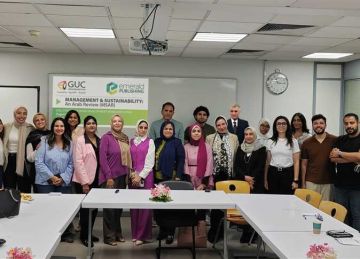 الجامعة الألمانية بالقاهرة تستضيف ورشة عمل لتطوير الأبحاث في الإدارة والاستدامة الجامعة الألمانية بالقاهرة تستضيف ورشة عمل لتطوير الأبحاث في الإدارة والاستدامة