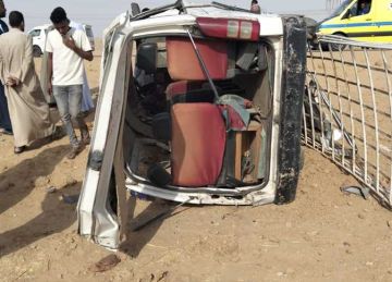 ننشر أسماء المصابين في حادث طريق أسوان الصحراوي الغربي